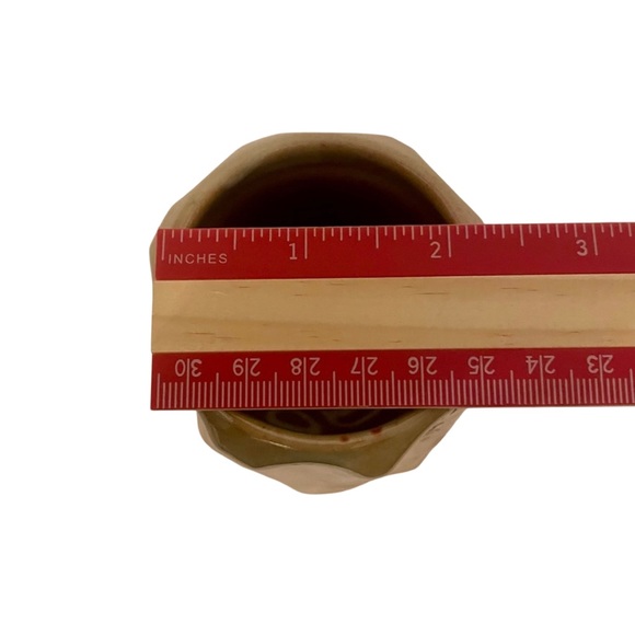 Studio Pottery Signed Coffee Mugs Glossy Glaze Light Brown Textured MCM - Picture 9 of 11